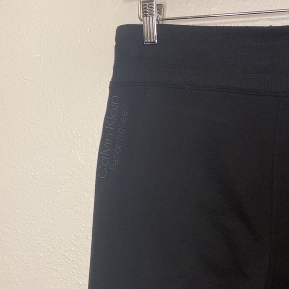 Calvin Klein Womens Black French Terry Drawstring Jogger Pants Size XS - Picture 2 of 4